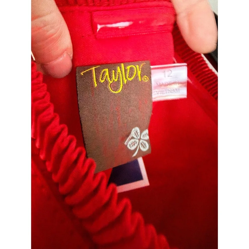 NWT Women's Taylor Strapless Sunburst Pleated Dress SZ 12 Red party - Picture 10 of 14